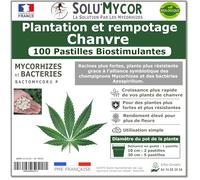 SoluMycor - 100 Pastilles Biostimulantes Chanvre - Idéal pour Semis & Plantation - Mycorhizes & Bactéries Azospirillum - Favorise le Développement Racinaire - Fabriqué en France