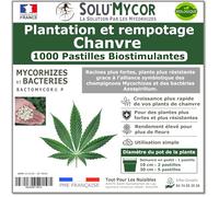 SoluMycor - 1000 Pastilles Biostimulantes Chanvre - Idéal pour Semis & Plantation - Mycorhizes & Bactéries Azospirillum - Favorise le Développement Racinaire - Fabriqué en France