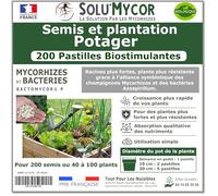 SoluMycor - 200 Pastilles Biostimulantes Potager - Idéal pour Semis & Plantation - Mycorhizes & Bactéries Azospirillum - Favorise le Développement Racinaire - Fabriqué en France