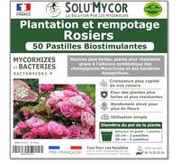 SoluMycor - 50 Pastilles Biostimulantes Rosiers - Idéal pour Semis & Plantation - Mycorhizes & Bactéries Azospirillum - Favorise le Développement Racinaire - Fabriqué en France