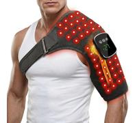 Solun Ceinture de thérapie par lumière rouge pour le confort des épaules - Coussin chauffant sans fil 5000 mAh avec 3 niveaux de massage, 5 modes d'éclairage, sangle réglable
