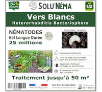 SOLUNEMA - 25 millions de Nématodes HB Contre Les Vers Blancs - Formulation professionnelle Longue Durée - Traitement de biocontrol - innofensif sur les animaux domestique