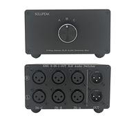 SOLUPEAK Boîte de commutation audio stéréo XLR 3 voies - Convertisseur audio symétrique - Source de signal passive - Sélecteur d'entrée audio 3 en 1 (X301)