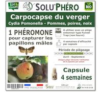 SOLU'PHÉRO - 1 Phéromone Contre Le carpocapse du verger (Pommier, Poirier, Noyer) - 1 Capsule 4 Semaines - Phéromone Écologique de Controle de Cydia Pomonella