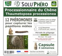 SOLUPHERO - 12 Phéromones Processionnaire du Chêne Bio - 1 Capsule 4 Semaines - Phéromone Écologique de Controle de Thaumetopoea processionea