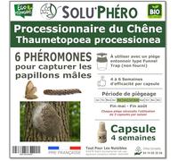 SOLUPHERO - 6 Phéromones Processionnaire du Chêne Bio - 1 Capsule 4 Semaines - Phéromone Écologique de Controle de Thaumetopoea processionea