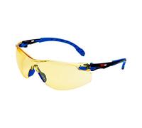 Lunettes de protection 3M Solus 1000, monture bleue/noire, traitement anti-buée/anti-rayures Scotchgard (K&N), écran jaune, S1103SGAF-EU x20 morceau