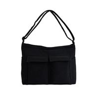 SOLUSA SOLID COULEUR SALLE DE BAIN CAPOLA LIRE COSTENTION SASSO CROVE CROVE PARFAIT POUR TRAVAIL VOYAGE BASSE RÉUSABLE CANVAS, Noir , Mass Beauty