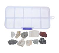 SOLUSTRE 1 Boîte Kit Éducatif de Géologie pour Élèves Échantillons de Minéraux en Pierre, Design Compartimenté Léger pour Projets Scientifiques et Exploration Terrain