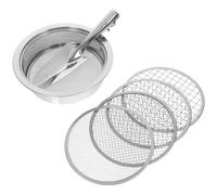 SOLUSTRE 1 ensemble de tamis à terre pour le jardinage : tamis à mailles en acier inoxydable avec grilles interchangeables pour la filtration du compost et l'entretien des bonsaïs