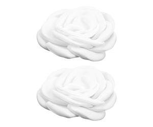 SOLUSTRE 1 Paire de Clips de Chaussures en Tissu Camélia 6 Cm Blanc, Décoration Fleur DIY pour Accessoires Chaussures, Broche Fleur Couture Légère pour Mariage et Usage Quotidien