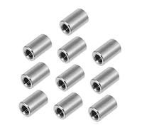 SOLUSTRE 10 Écrous de Connexion Cylindriques en Acier Inoxydable 304, Écrous Ronds pour Baguettes de Soudure, Filetage Renforcé, Structure Épaisse, Finition Polie, Usage Professionnel