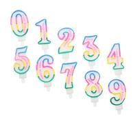 SOLUSTRE 10 pièces Bougies Numériques Colorées pour Gâteau Anniversaire Décoration de Fête Chiffres Lot de Bougies Décoratives pour Célébrations