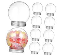SOLUSTRE 10 Pièces Bouteilles Transparentes Ampoule avec Couvercle Étanche Bocaux Réutilisables Multifonctions pour Bonbons Boissons et Décoration DIY Fête Mariage