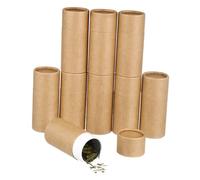 SOLUSTRE 10 pièces Lot de Boîtes Cylindriques Papier Kraft pour Flacons Huiles Essentielles Conteneurs Réutilisables Pratiques pour Thé et Cosmétiques Boîtes Cadeaux Écologiques et