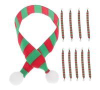 SOLUSTRE 10 Pièces Lot de Mini Écharpes de Noël Tricotées pour Décorations de Bonhommes Poupées Accessoires Doux et Compacts pour Créations DIY et Ambiance Chaleureuse