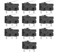 SOLUSTRE 10 Pièces Micro Switch Électronique 10a avec Levier de Charnière en Plastique Noir, Interrupteur Fin de Course Réutilisable pour Équipement Électronique et Électroménager