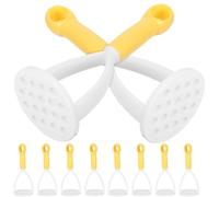SOLUSTRE 10 Pièces Presse-purée Mini Polyvalent en Pp Léger Jaune pour Fruits et Légumes, Utilisation Main, pour Dortoirs Étudiants et Pique-niques en Plein Air