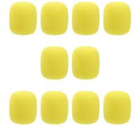 SOLUSTRE 10 Pièces Protection Microperforations Anti-vent Jaune en Écume Réduit les Interférences de Vent pour Microphone Portable pour Événements en Direct et Ktv