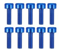 SOLUSTRE 10 Pièces Vis pour Porte-bidon de Vélo Boulon de Fixation de Bouteille M5x15 Mm Alliage D'aluminium Bleu, pour Water Bottle Holders et Water Cage, Vélo Route et VTT