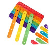 SOLUSTRE 100 Pièces Bâtons de Glace Colorés de Bouleau Sticks pour Desserts Diy Bricolage et Sucettes Sécurisés pour Maison et École