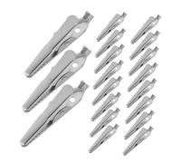 SOLUSTRE 100 Pièces Clips Alligator Métal Mini Sans Fil pour Pinces Tuyau Pinces Ressort Robustes pour Bureaux Expositions Signalétique et Artisanat