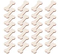 SOLUSTRE 100 Pièces Découpes en Bois Soi-même Forme Os de Chien en Bois Brut Rustique Non Finition pour Projets Artisanat et Décoration Murale en Camp ou Crèche