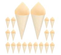 SOLUSTRE 100 Pièces Rouleau De Placage De Crème Glacée Cornets De Crème Glacée Cônes De Dégustation De Bois Cônes De Dessert Support Alimentaire Cônes Alimentaires Kit Cornets De Pop-Corn