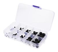 SOLUSTRE 100 Pièces Yeux de Poupée DIY Noirs en Plastique | Accessoires ABS et Acier Inoxydable, Usage Polyvalent, Projets Tricot et Crochet, Lot pour Doudous