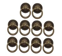SOLUSTRE 10pcs Poignées de Tiroir pour Commode en Cuivre Rétro Anneaux de Tiroir Vintage Design à Trou Unique Résistantes à L'usure pour Commodes et Armoires