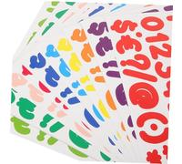 SOLUSTRE 12 feuilles Autocollants Lettres Chiffres Colorés Auto-adhésifs Papier Gommé DIY pour Scrapbooking Décoration et Créations Personnalisées