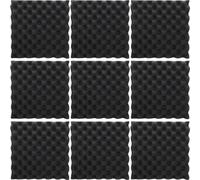 SOLUSTRE 12 Panneaux Acoustiques Carrés 30x30x5 Cm Autocollants en Mousse Insonorisante Haute Densité Ignifuge pour Isolation Phonique Intérieure, Absorption du Son Bruit, Home Cinéma