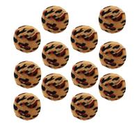 SOLUSTRE 12 Pièces Balle Interactive pour Chat à Imprimé Léopard en Tissu Tricoté et Coton, Favorise L'activité Intérieure et Renforce L'interaction Entre Animal et Propriétaire