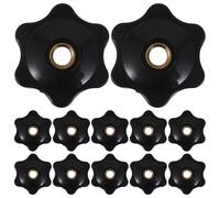 SOLUSTRE 12 Pièces Bouton Étoile en Cuivre avec Écrou 1/4 à Filetage Intérieur Noir Ergonomique pour Serrage Sécurisé et Manipulation Confortable, pour Outils et Projets DIY