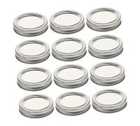 SOLUSTRE 12 pièces Couvercles Bocaux Ouverture Standard Bouchons Étanches pour Conserves Couvercles Bocal Hermétiques pour Pots de Cuisine Argenté