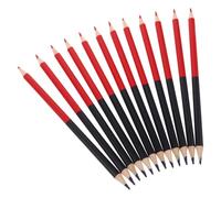 SOLUSTRE 12 Pièces Crayons à Dessin Rouges et Bleus en Bois, Effaçables et Pré-affûtés, Forme Ronde, pour Architecture et Fabrication de Meubles, Professionnels et Amateurs