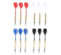 SOLUSTRE 12 Pièces Set de Fléchettes Électroniques Robustes Pointe PC Sécurisée et Équilibrée pour Jeux de Fléchettes Indoor et Joueurs Débutants Couleur Aléatoire