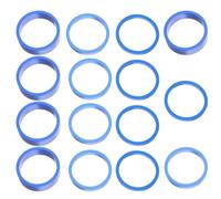 SOLUSTRE 15 Pièces Ensemble D'entretoises de Potence de Vélo, Bagues D'espacement de Tige en Alliage D'aluminium, Bleu, 3mm 5mm 10mm, pour Vélo de Route, Ajustement Précis et Confort