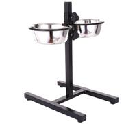 SOLUSTRE 1ensemble Gamelle Surélevée pour Chien et Chat Bol INOX Double Distributeur Alimentaire Suspendu Accessoires pour Animaux de Compagnie