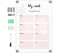 SOLUSTRE 1ensemble Tableau Message Transparents Acrylique Réutilisable avec Stylo et Clous pour Bureau Maison Cantine Événement Planche Blanche Murale Écrite Effaçable