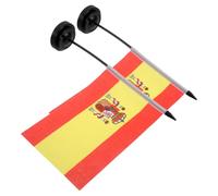 SOLUSTRE 2 Ensembles Drapeau Espagnol de Table Miniature en Polyester Léger avec Hampe Noire et Base pour Décoration de Fête, pour Rassemblements et Bureaux