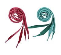 SOLUSTRE 2 Paires Lacets Plats Larges en Velours Rouge 1,6cm | Lot, Style Large et Plat, pour Mocassins et Bottes, Aspect Soigné