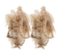 SOLUSTRE 2 Paquets Matériaux Naturels pour Nidification des Oiseaux | Raffia, Jute, Laine, Coton, Usage Soin Aviaire et Bricolage, Mélange Prêt à Placer pour Cages, Jardins, Troncs
