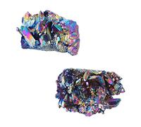 SOLUSTRE 2 Pièces Amas De Cristaux Naturels Ornement Cristal Naturel Décoration pour Maison Bureau Décor Pierres