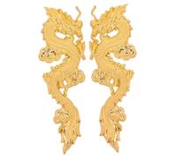 SOLUSTRE 2 pièces Autocollants Véhicules Dragon Chinois Emblèmes Auto Décoratifs Or pour Voiture SUV Installation Facile Style Totem Personnalisé