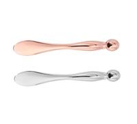 SOLUSTRE 2 pièces Bâton Massage Yeux Métal Applicateur Crème Visage Multifonction pour Femme Fatigue Oculaire Rides et Ombres Léger et Facile à Transporter