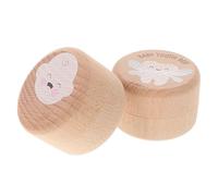 SOLUSTRE 2 pièces Boîte à Dents de Lait Massif pour Garçon et Fille Coffret Souvenir Rond Élégant Boîte de Rangement pour Dents de Lait Garçon Fille pour Naissance et Shower