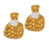 SOLUSTRE 2 pièces Boules de Massage Chauffantes Réutilisables Moxibustion Coton pour Détente Du Cou et Du Dos Lot de Balles Thérapeutiques avec Compressif Chaud Aux Plantes