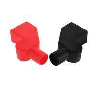 SOLUSTRE 2 pièces Cache Bornes Batterie Caoutchouc Souple Protection Isolante PVC Couvre Bornes Positive et Négative Facile à Installer pour Voiture Bateau Camion Lot