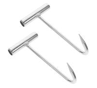SOLUSTRE 2 pièces Crochet de Boucher Acier Inoxydable Outil de Cuisine pour Viande Crochet de Désossage Robuste avec Poignée Confortable Accessoire pour Bouchers et Chefs
